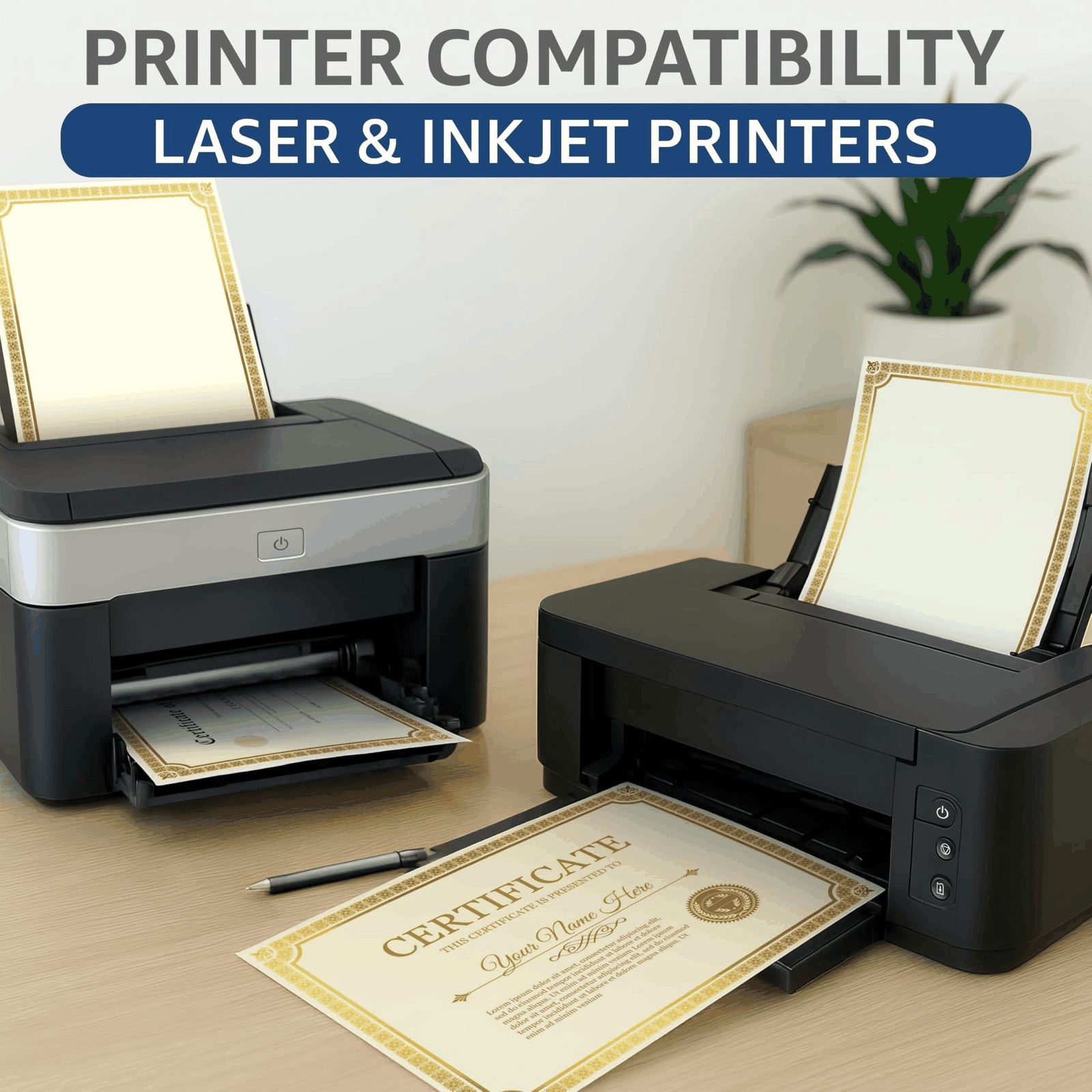 100 Certificate Paper 8.5 x 11 for Printing Blank Certificate Papers for Award