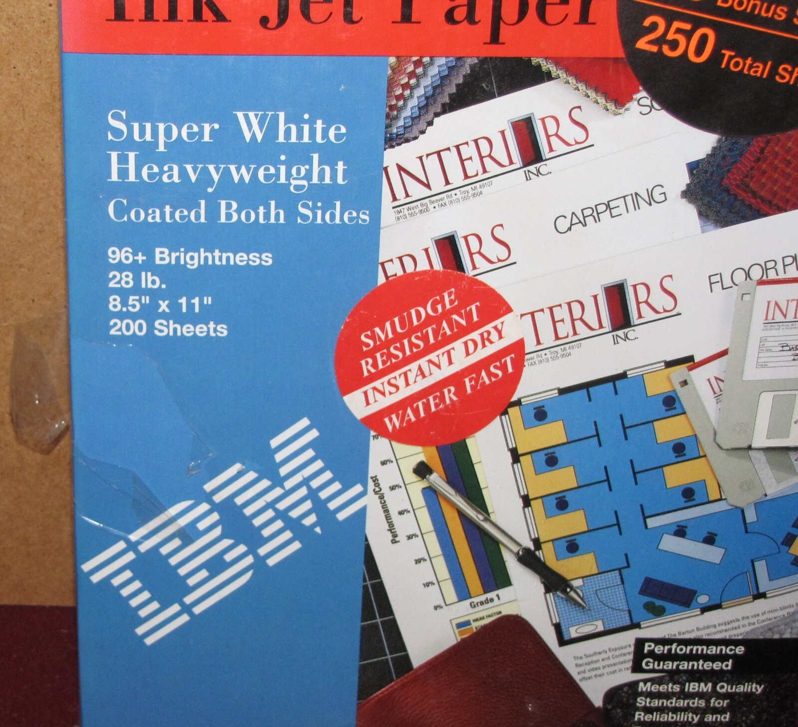 IBM Matte Coated Inkjet Paper Super White 28 ib. 96+ Brightness 250 Sheets