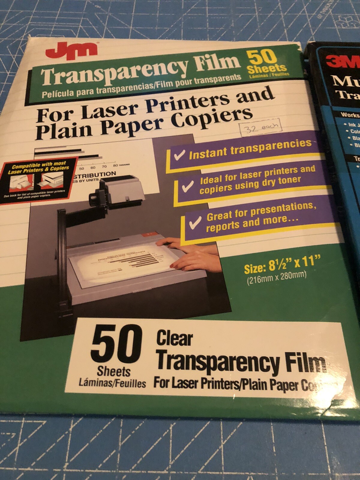 Transparency Film Printer Paper 71 Sheets 3M & JM for Copiers & Laser Printers