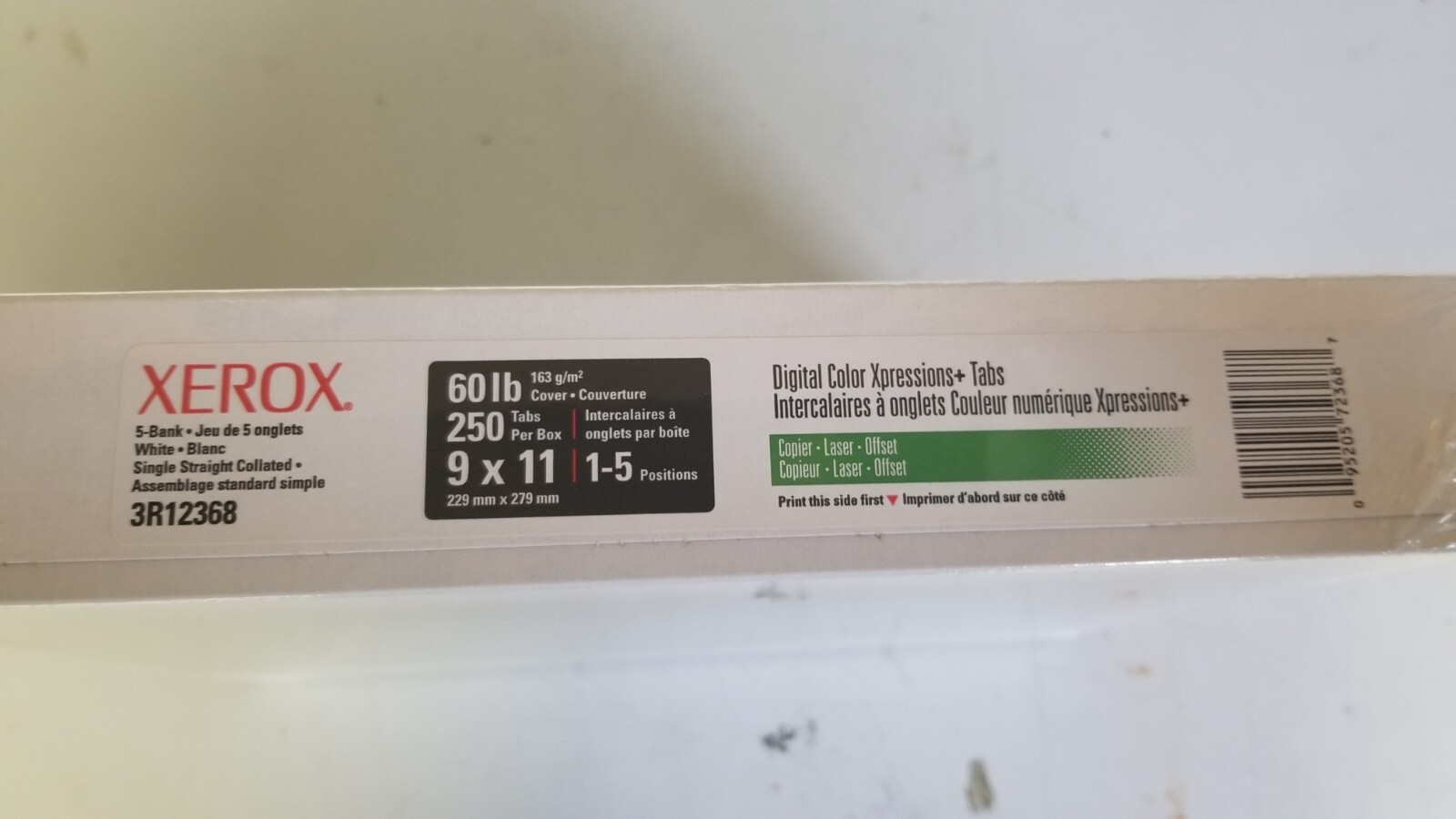 Xerox Xpressions Tabs SS White Smooth 60 lb. index 9 x 11 XEROX 3R12368