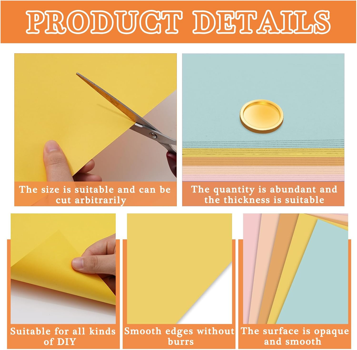50 Sheets Assorted Fall Colors Card Stock Paper Pink Blue Orange Yellow Scrapboo
