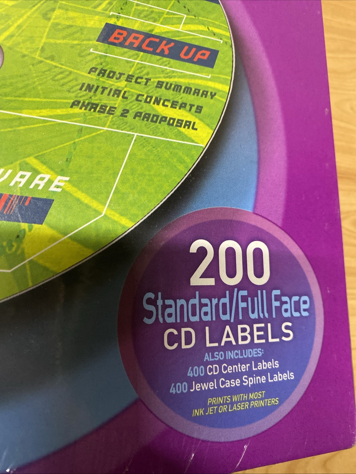 Matte White CD Labels Adhesive Printable Sticker Paper Inkjet Laser Print 200 Ct