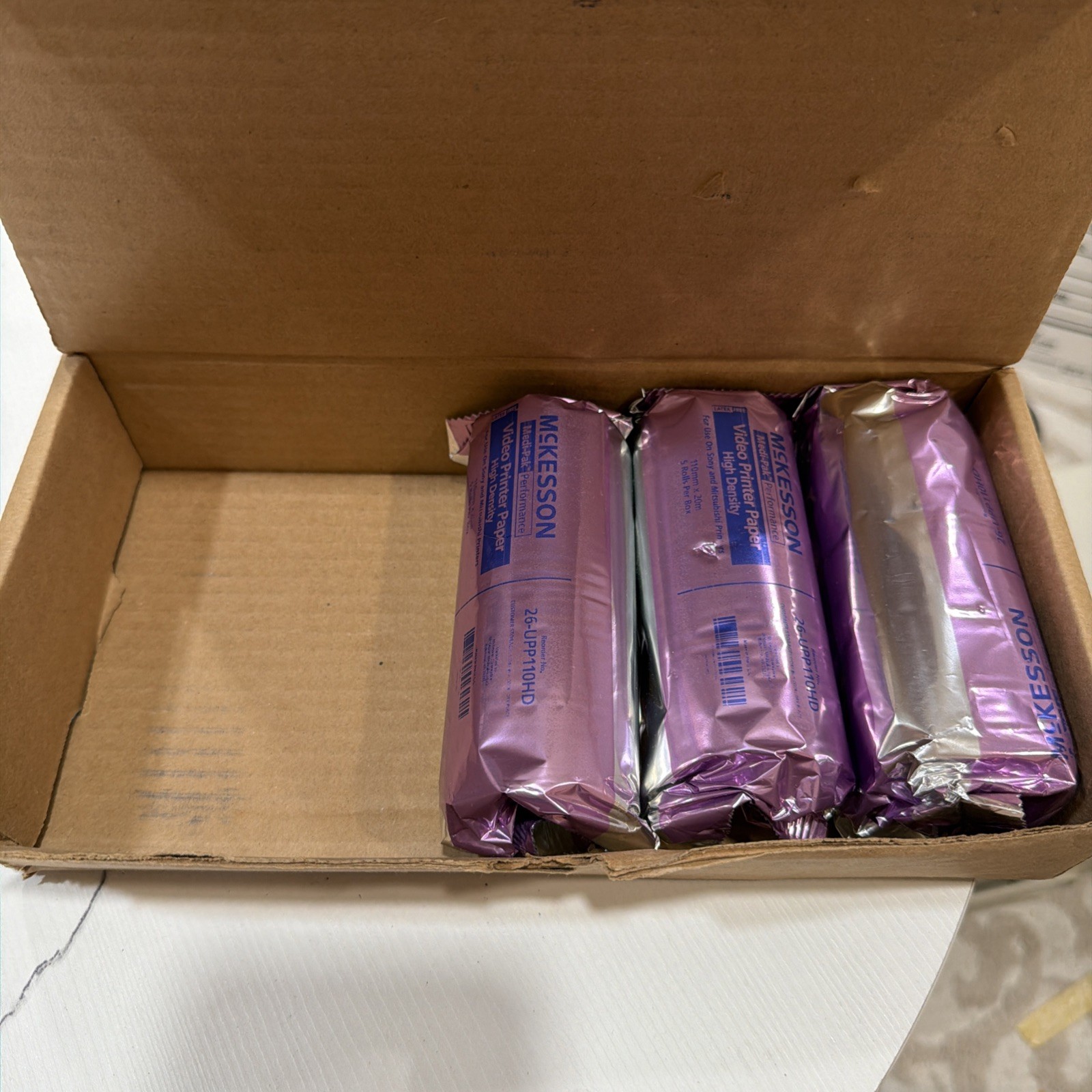 McKesson Video Paper- High Density, 26-UPP110HG 110mm x 20 meter roll, Box of 3