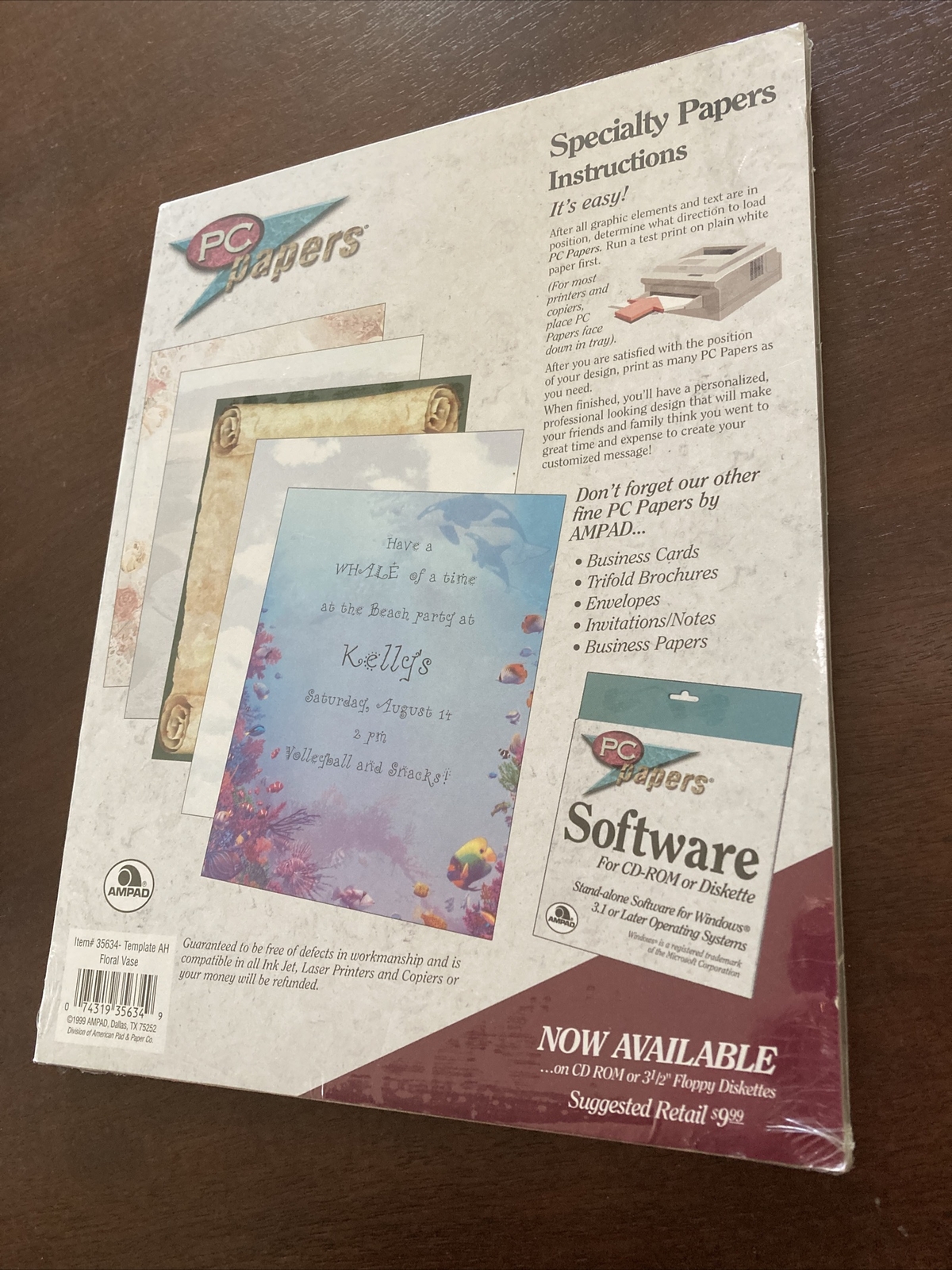 Flyer Invitation Paper 100 Ct Heavyweight 24# Inkjet Copy Floral Vase Background