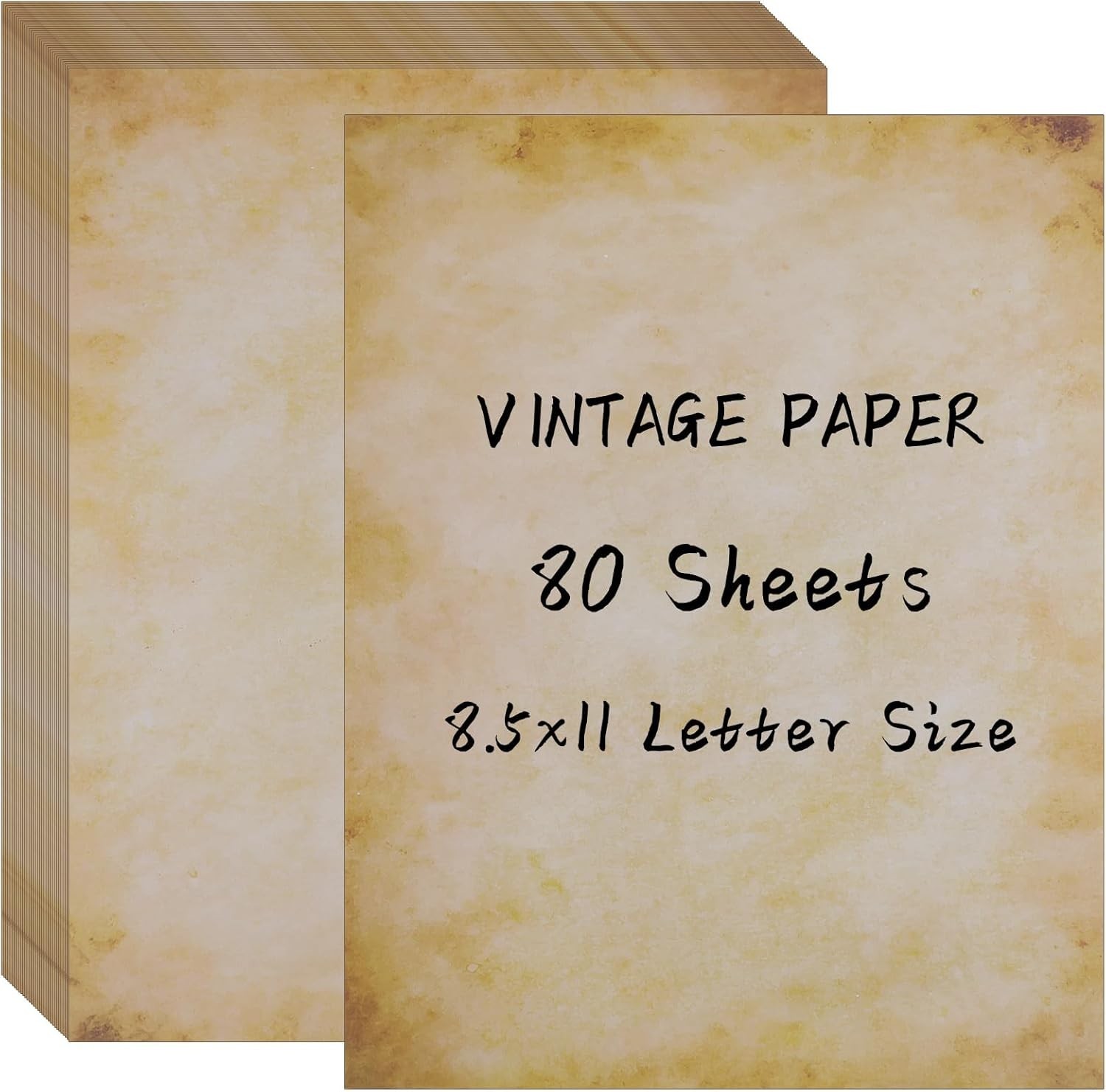 Classic Antique Stationery – 80 Sheets Aged Printer Paper for Creative Invites