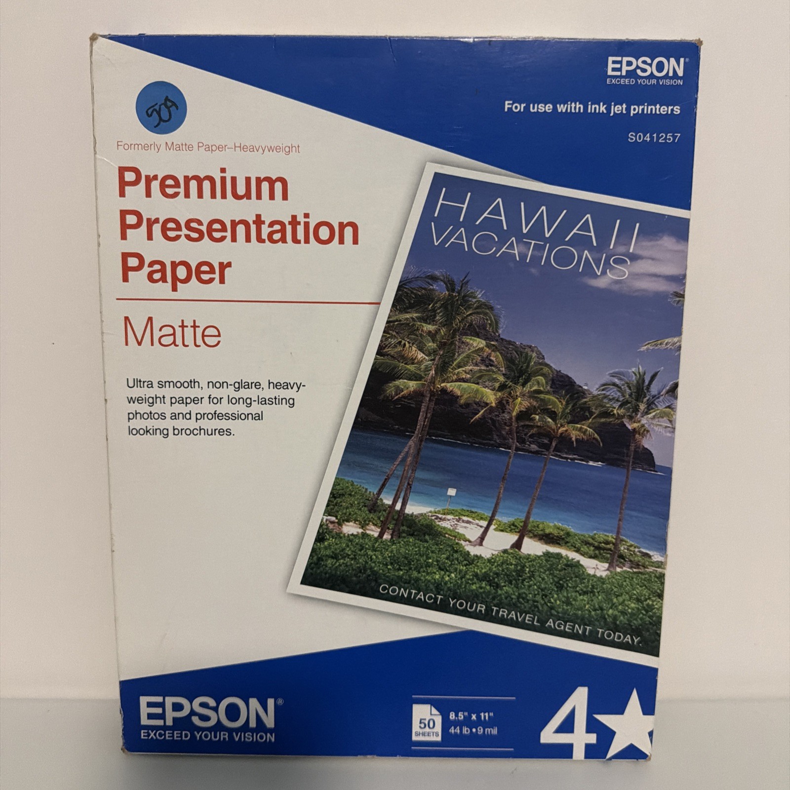 Epson Premium Presentation Paper Matte 8.5×11 Inches 45 Sheets S041257