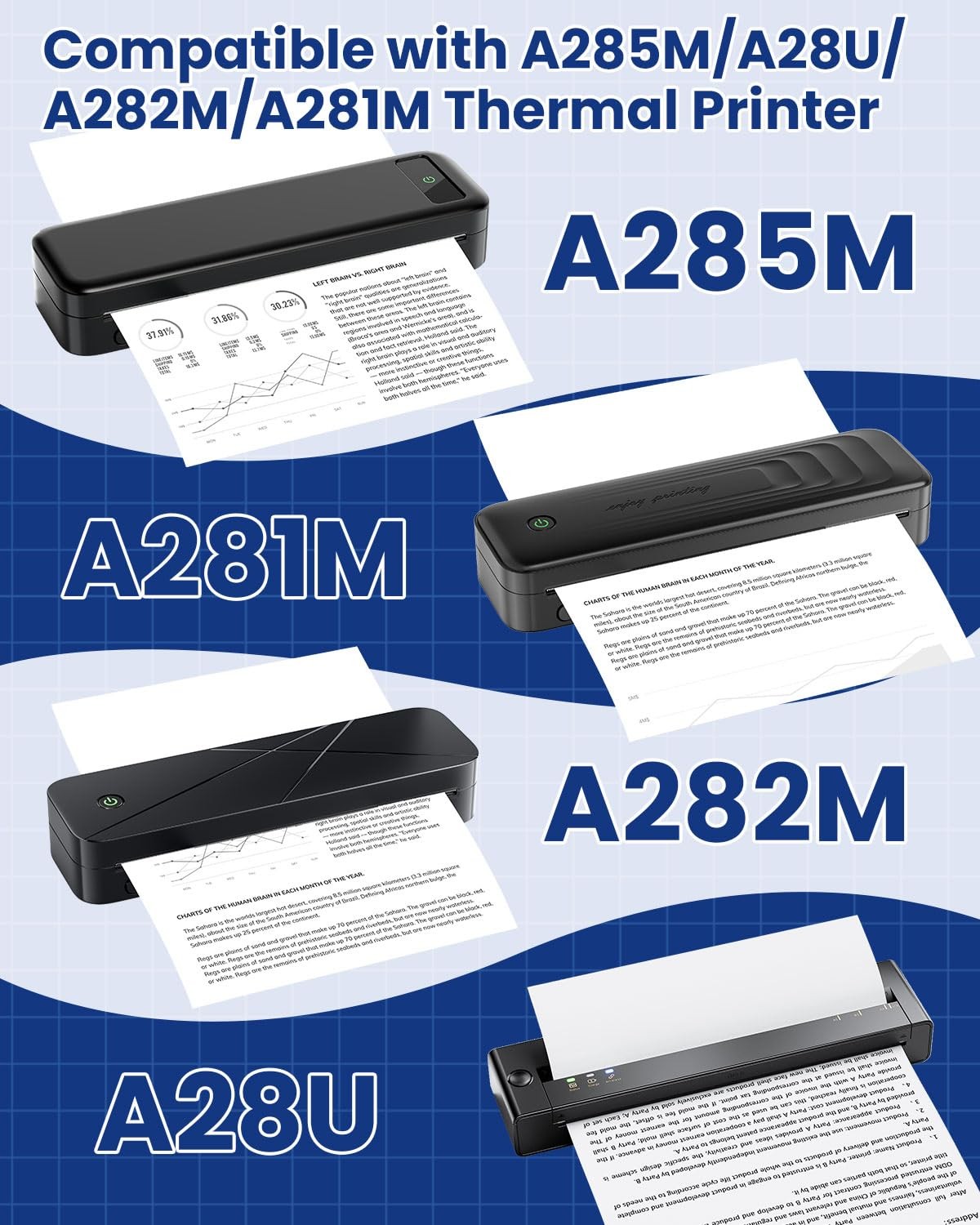 Thermal Printer Paper US Letter Size, 100 8.5″ x 11″ white