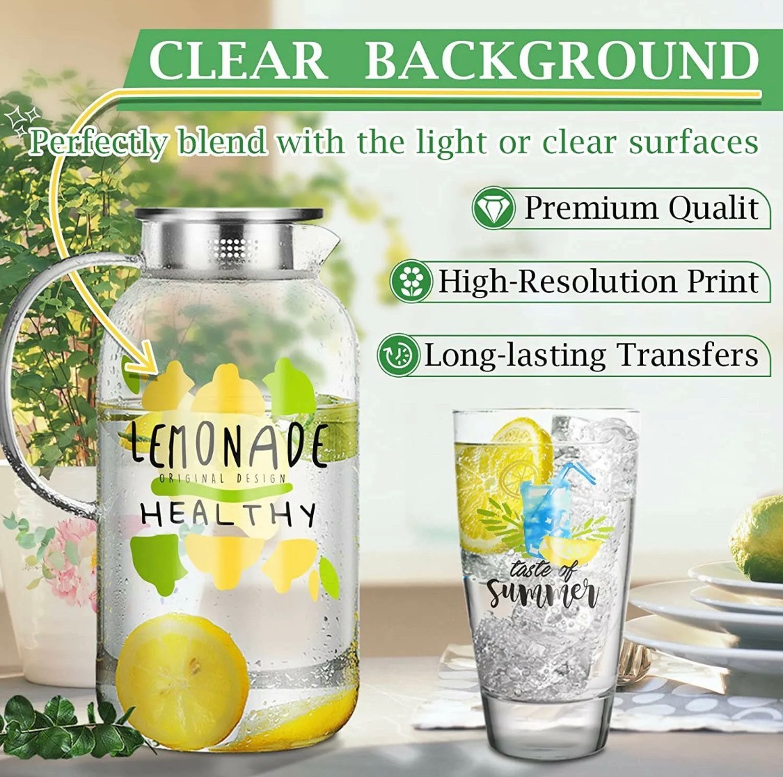 Waterslide Decal Paper InkJet CLEAR 15Sh 8.5×11 Water Slide Decal Transfer Paper