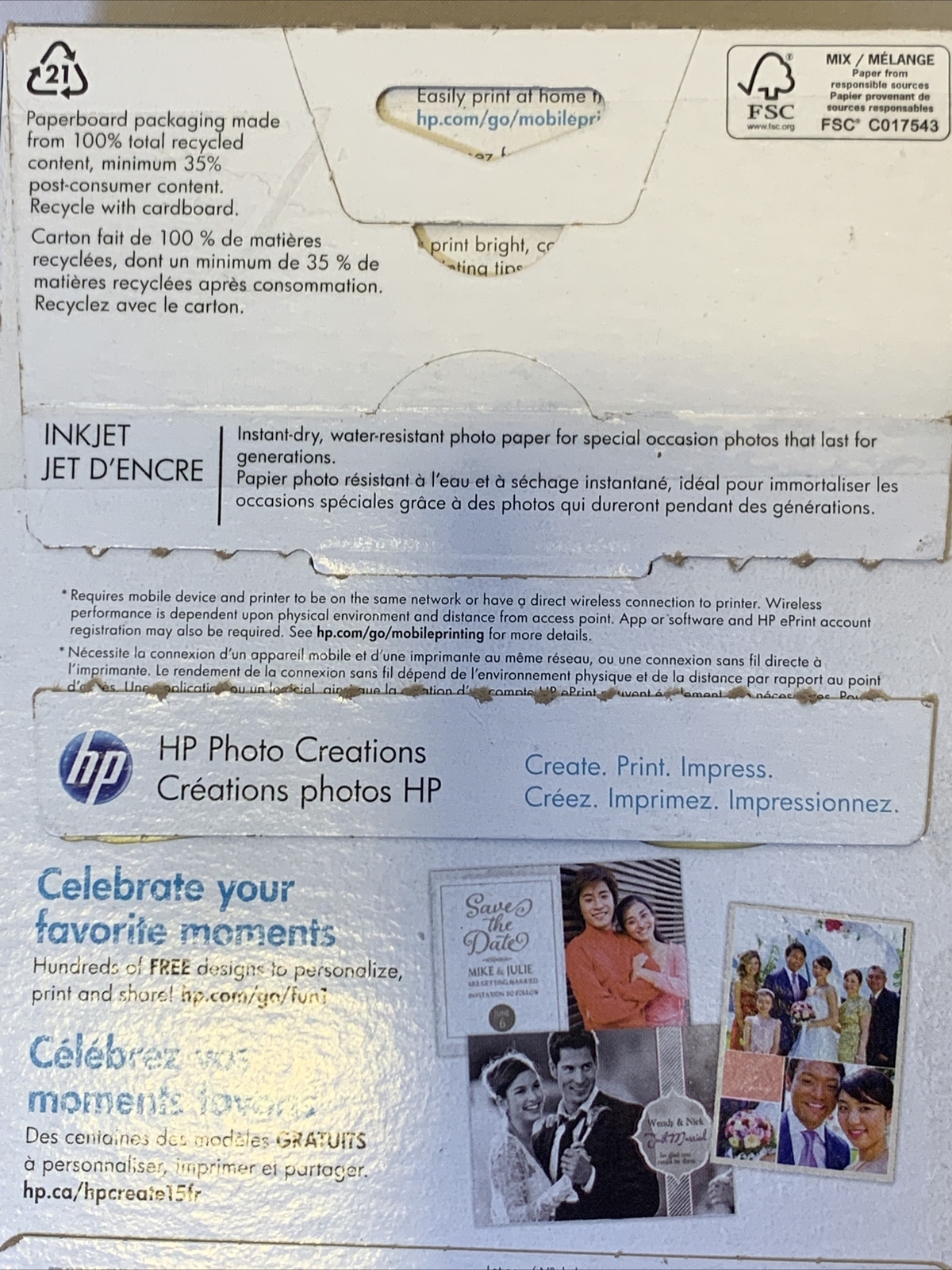 HP Premium Plus Photo Paper 80 lbs. Soft-Gloss 4 x 6 60 Sheets/Pack CR666A