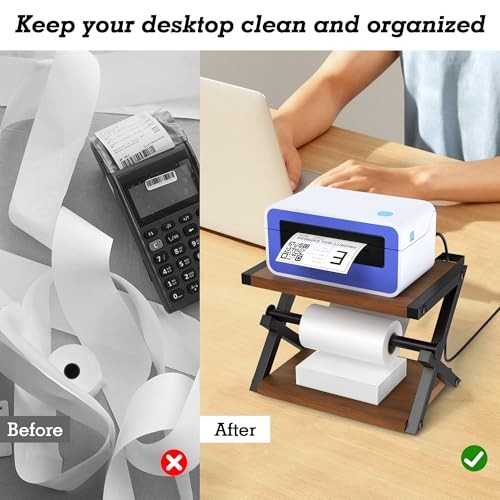 Label Holder for Rolls and Fan-Fold Labels, Thermal Shipping Black + Gray