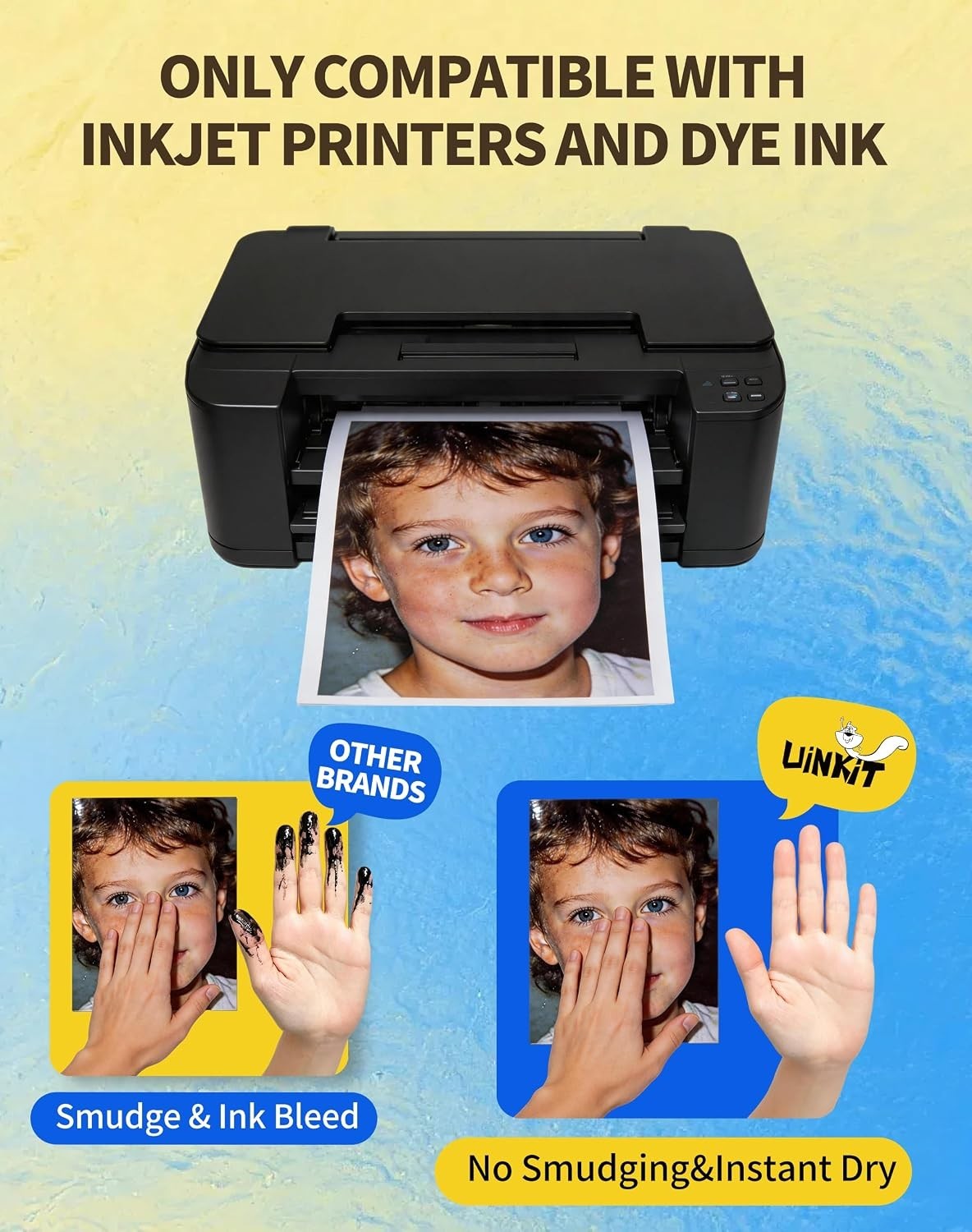 Thin Quick-Dry Glossy Paper for Inkjet, 135gsm, Ideal for DIY & Custom Prints