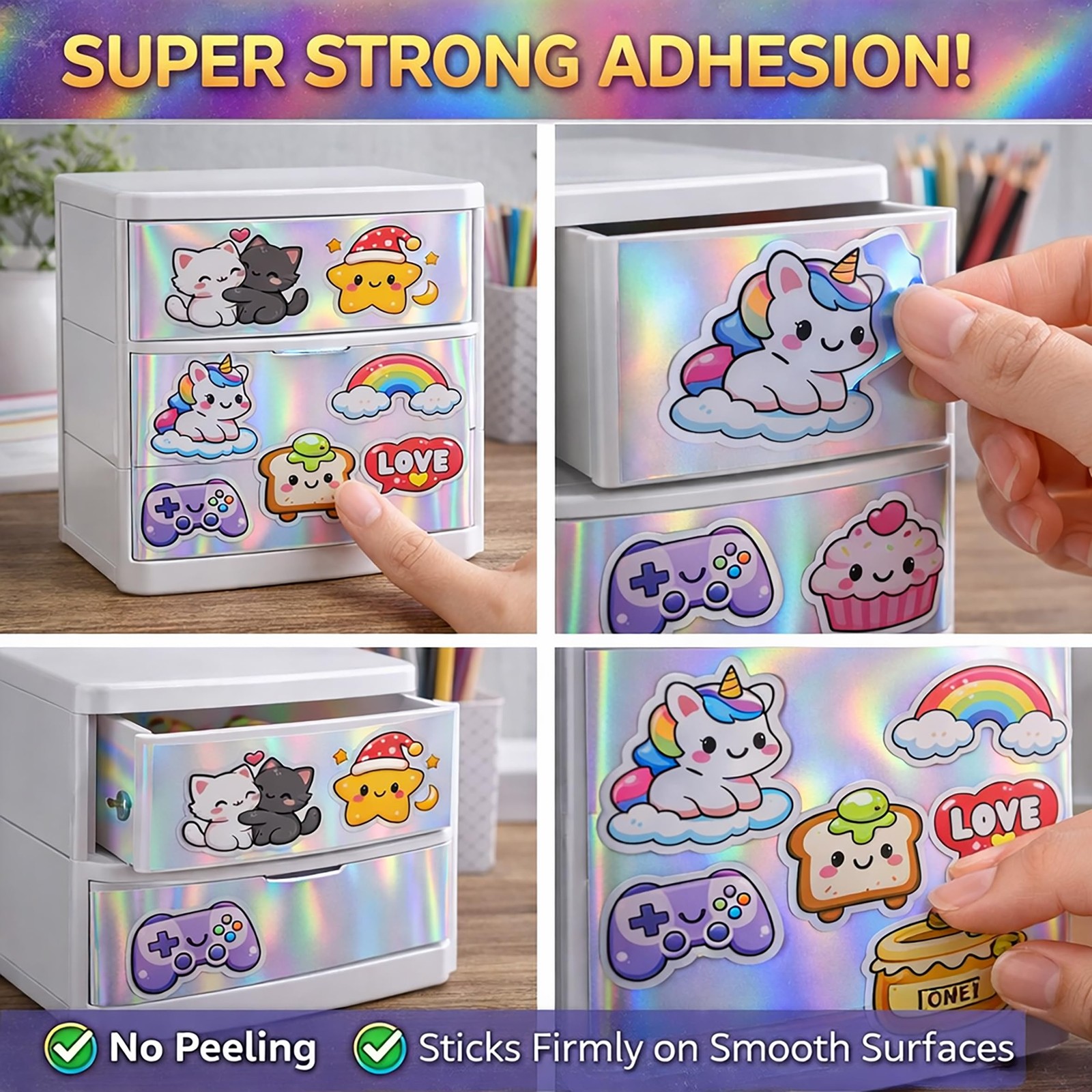 20 Sheets Holographic Sticker Paper 8.5×11 inch Printable Waterproof Stickers…