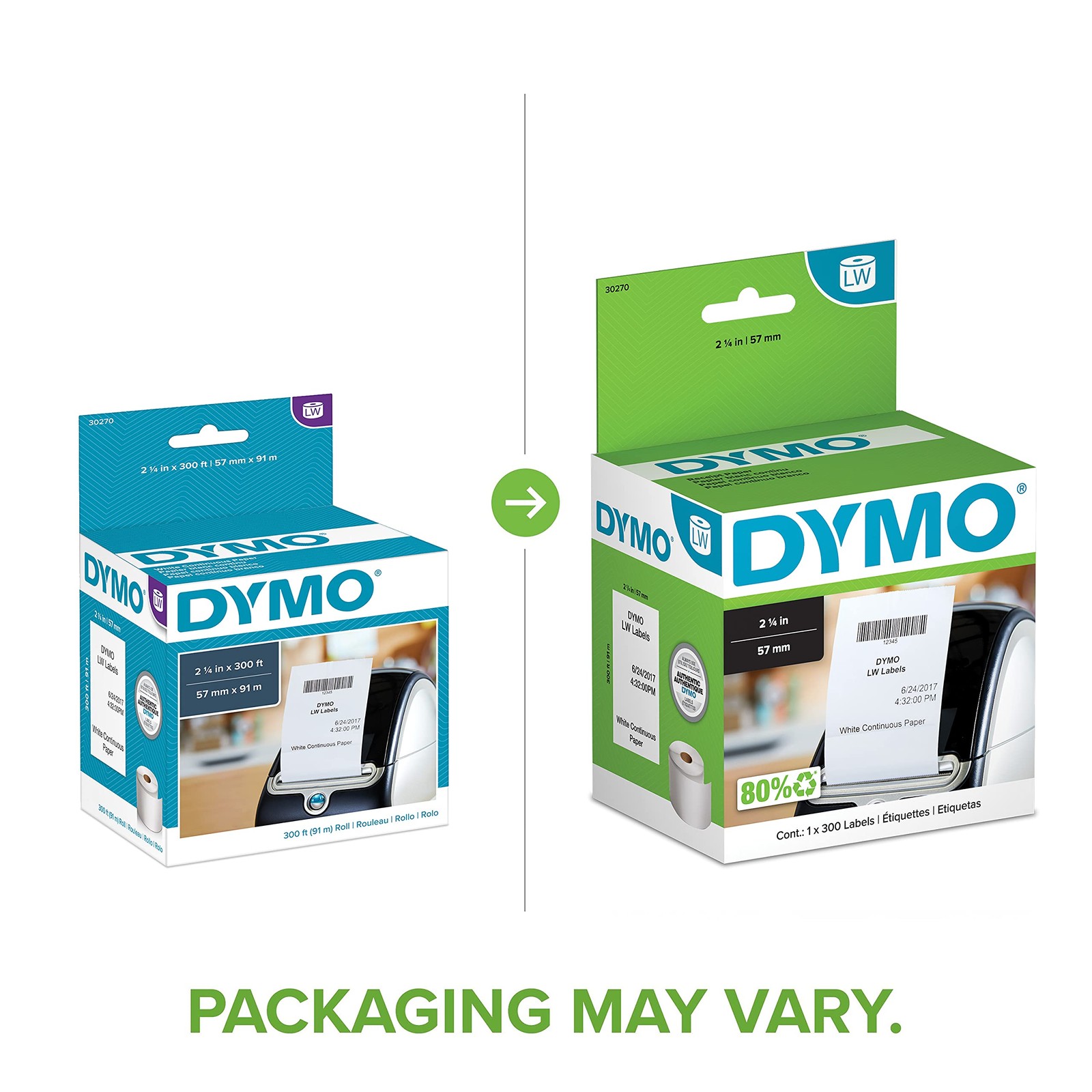 DYMO LW Continuous Labels 2 1/4 inch x 300 feet for LabelWriter Printers