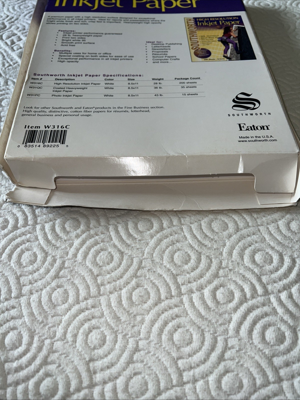 Southworth High Res Inkjet Paper 200 Sts 28 lb Hvywht Bright White 95 8.5 x 11
