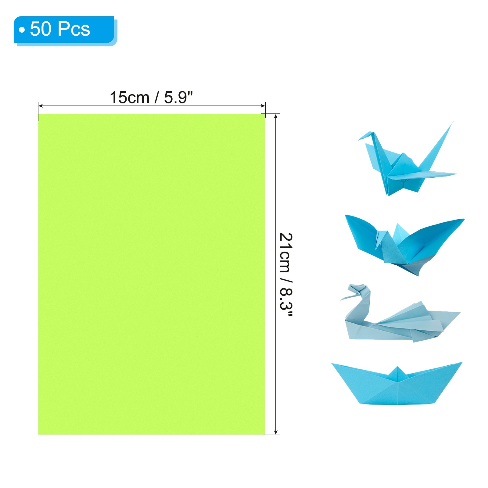 Fluorescent Green Copy Paper, 50 Sheets A5 8.3×5.9″ 70g/m²