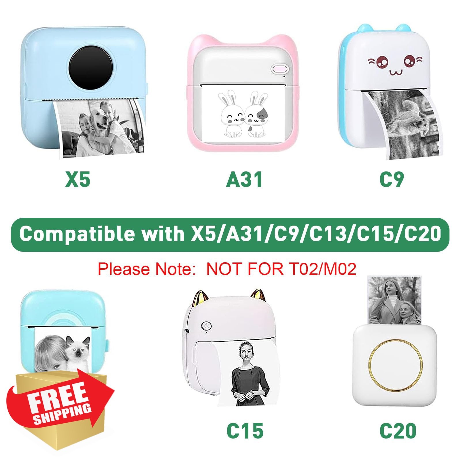 GULAYA 20pc Mini Printer Paper Thermal Sticker 5.7cm