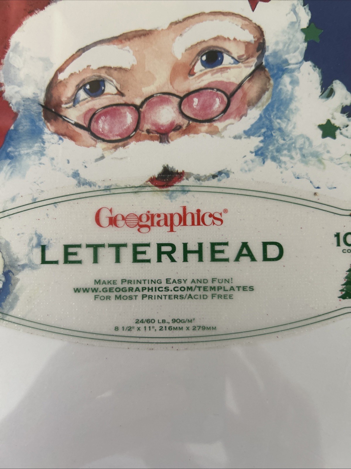 Holiday Letter Festive design Computer Paper 100 Sheets New & Sealed Santa