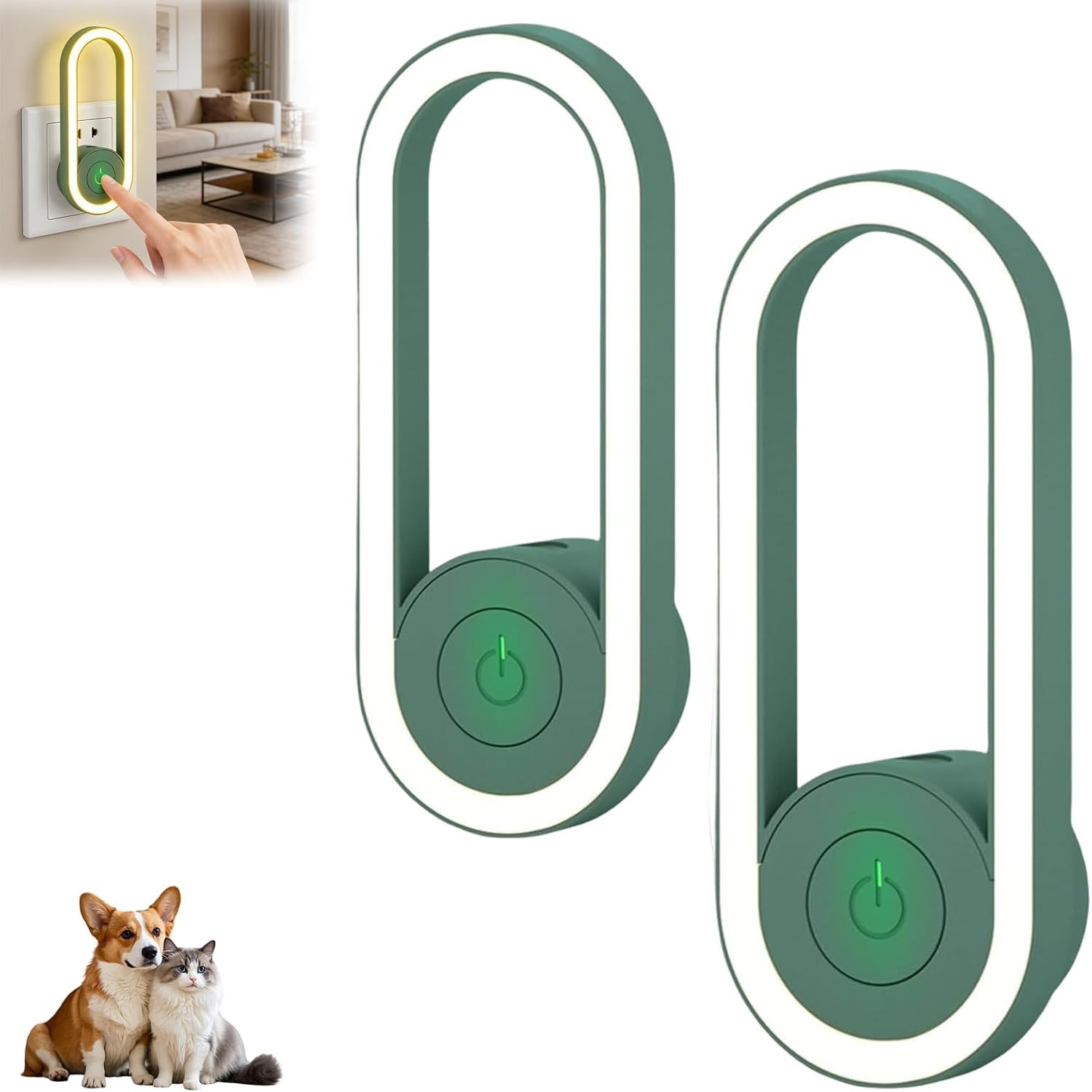 Pawshield Ultrasonic Plug-In Device Soft Indicator Light Quiet Home Environment