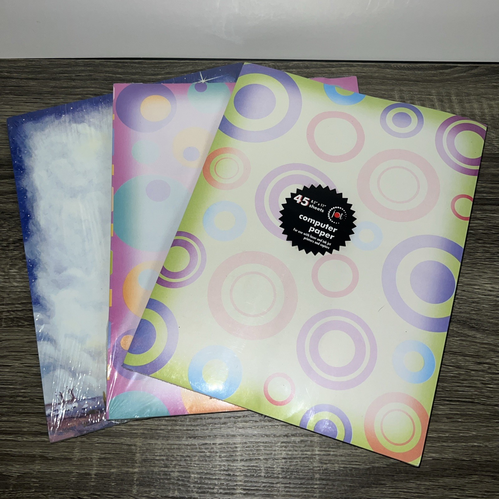 3 Packs Graphic Computer Paper Jot Retro Design 45 Pages Each Christmas 50 Sheet