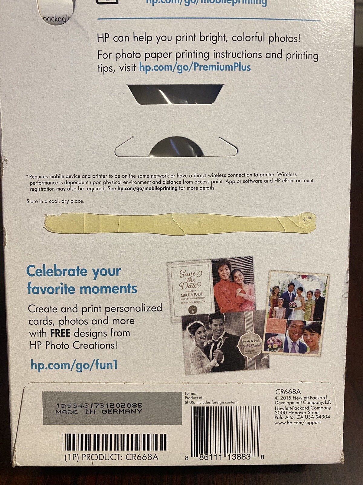 HP Premium Plus 4 x 6″ Soft Glossy Photo Paper- For All injects -made in Germany