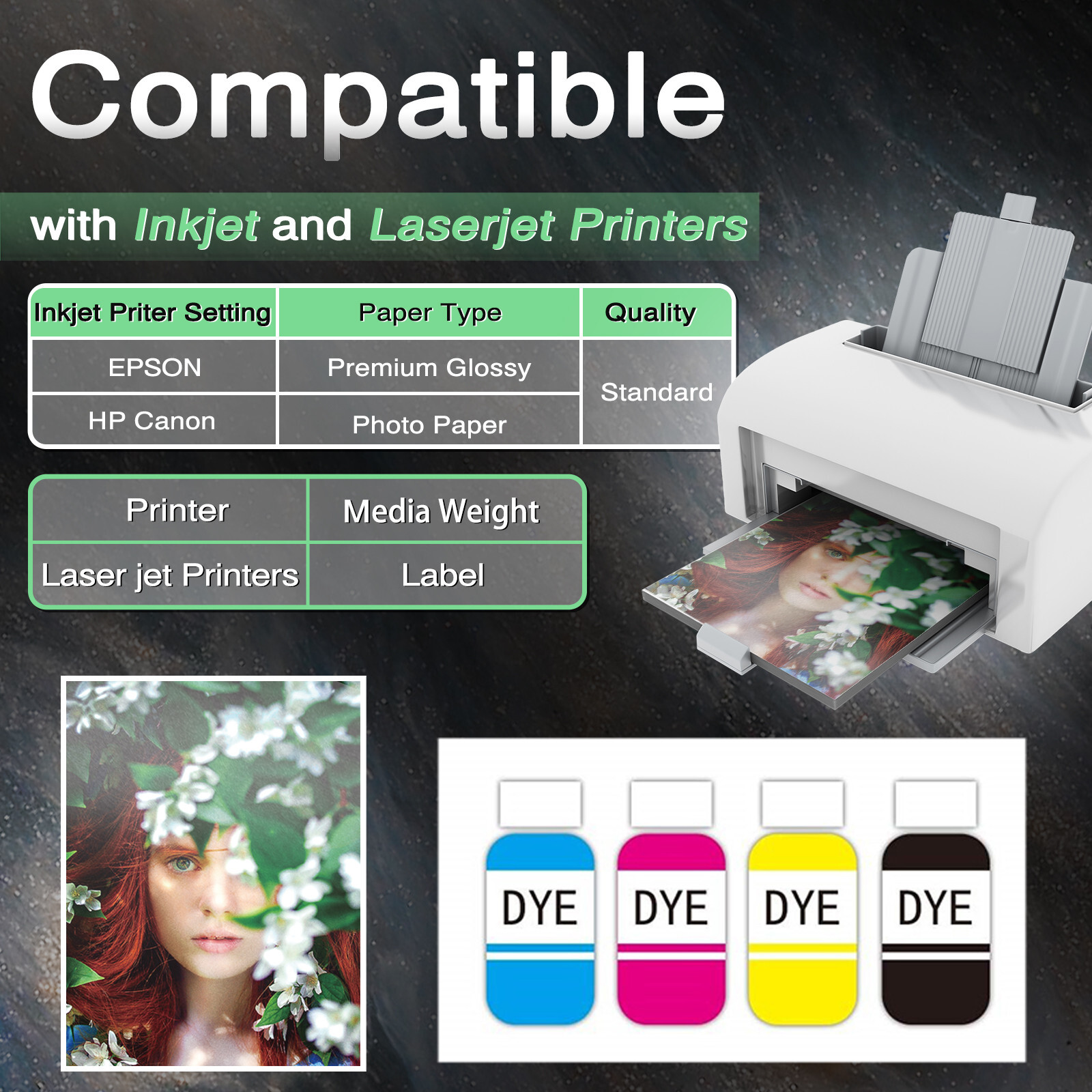 Koala Pearl Glossy Thin Photo Paper 8.5×11 30lb for Inkjet + Laser, DIY Chip Bag