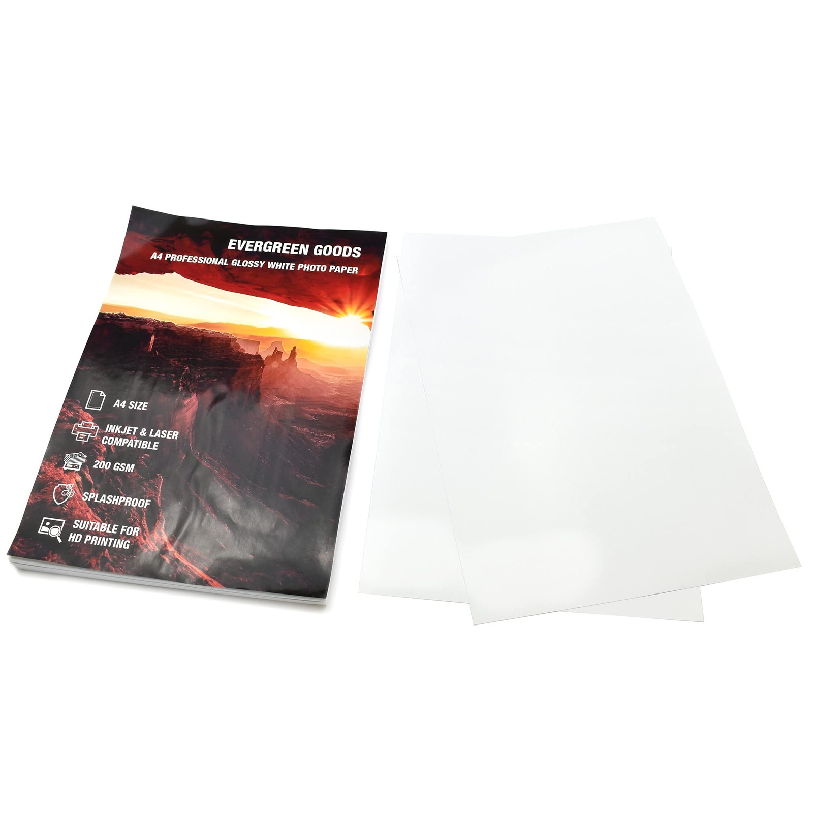 Evergreen Goods 50 Sheets A4 Glossy White Double Sided Printable Photo Paper…