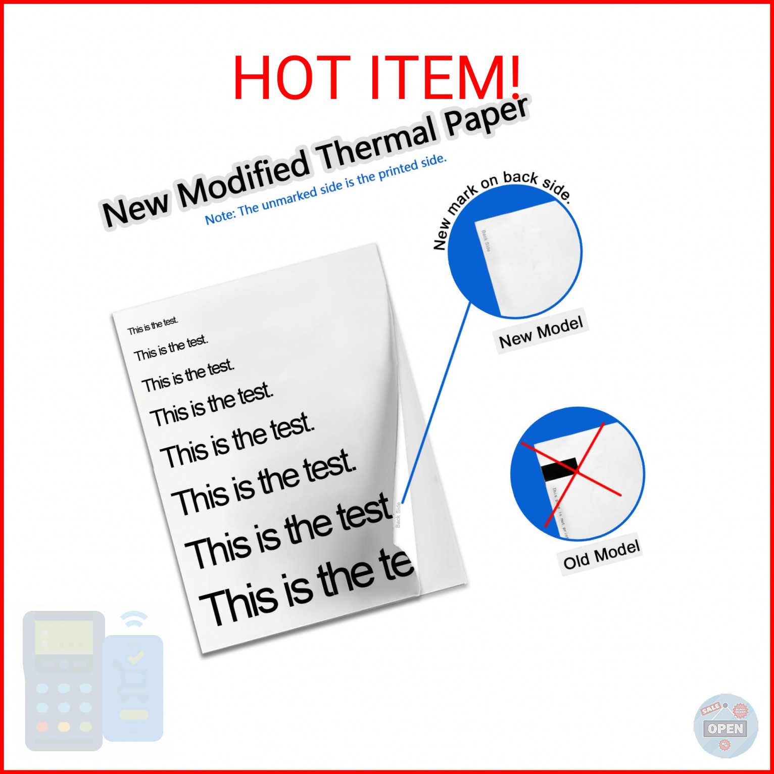 Thermal Printer Paper 8.5 x 11 Inch, 100 Sheets US Letter Size Thermal Paper, Co