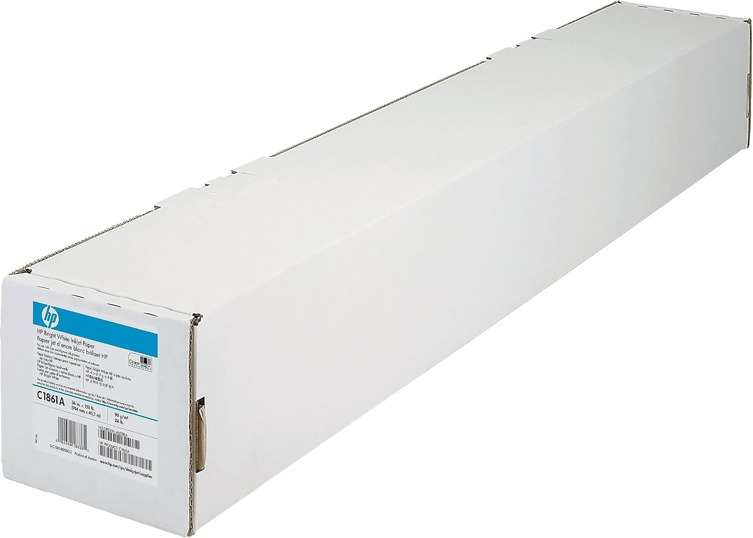 C1861A Inkjet Bond Paper,24 lb,36-Inch x150-Ft Roll,95 GE/108 ISO,BR WE