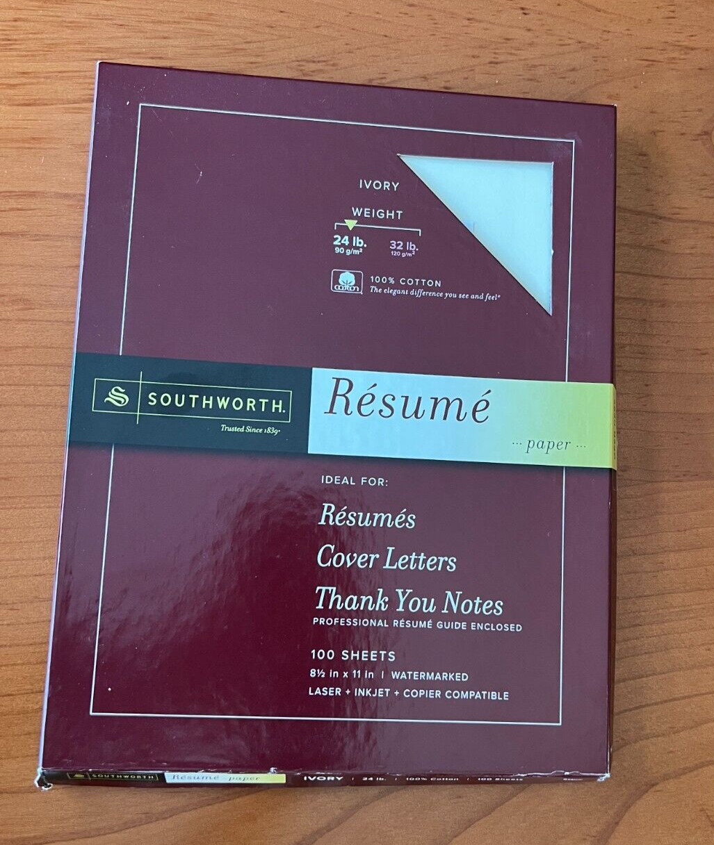 SOUTHWORTH Resume, Cover Letters Thank You Notes- Ivory 24lb, 100 Sheets