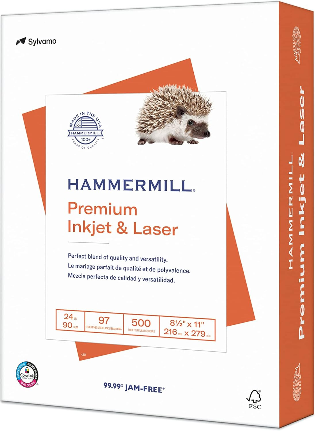 Hammermill Printer Paper, Premium Inkjet & Laser Paper 24 Lb, 8.5 X 11 – 1 Ream