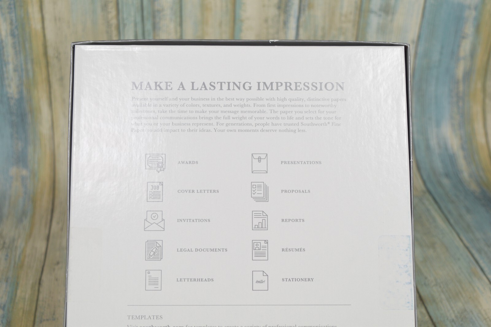 Southworth Fine Business Paper White Linin 100 Sheet 24lb Watermarked 25% Cotton