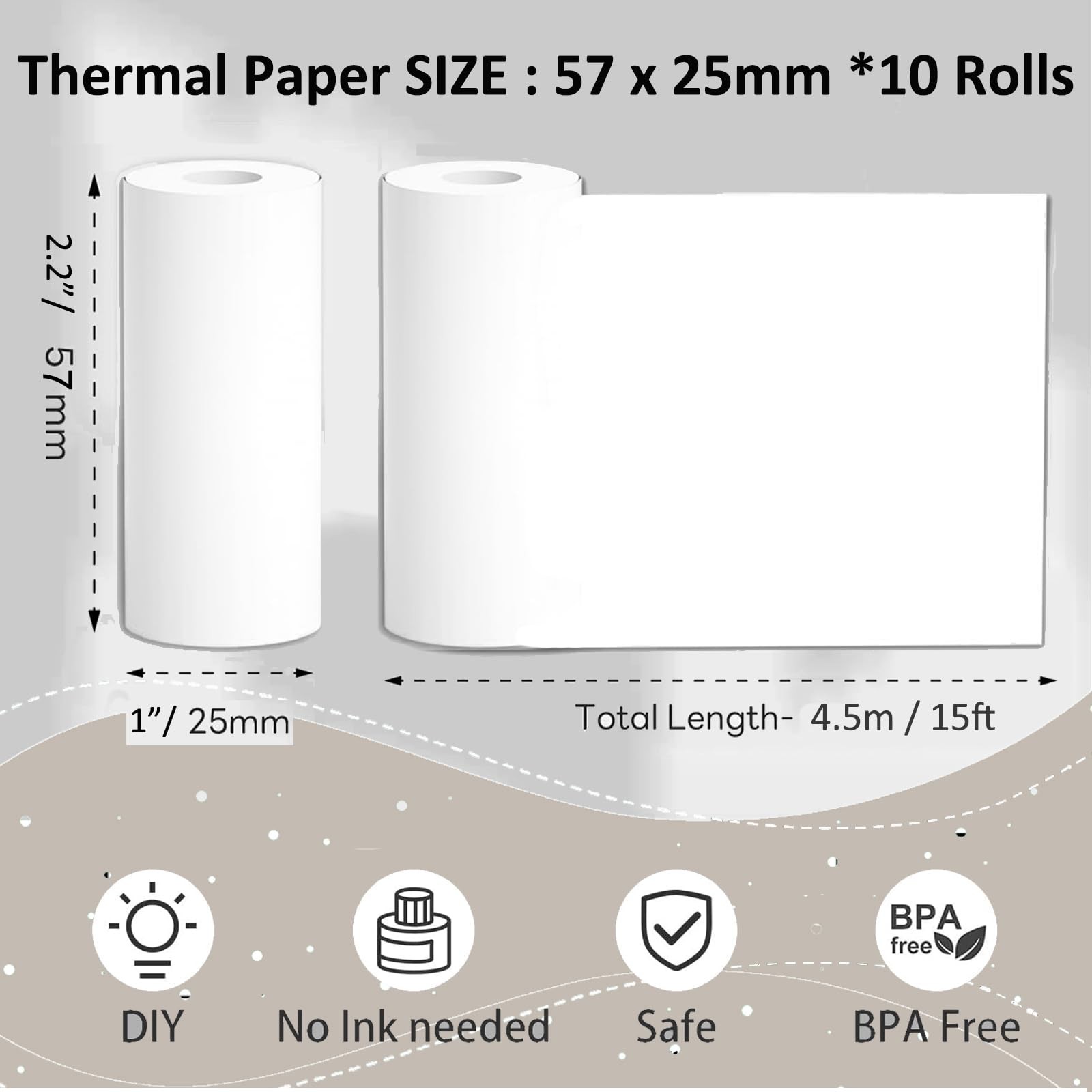 10 Rolls Refill Paper for Kids Camera Instant Print – Photo Printer Thermal P…