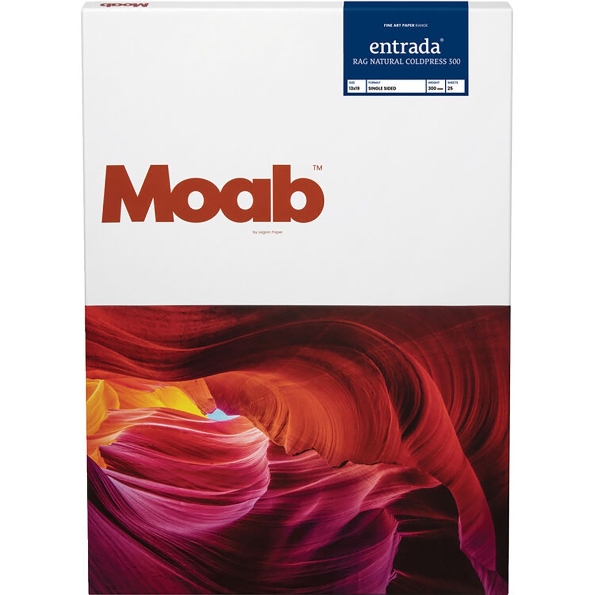 Moab Entrada Rag Natural 300 Coldpress Single-Sided Inkjet Print Paper, 18 mil,