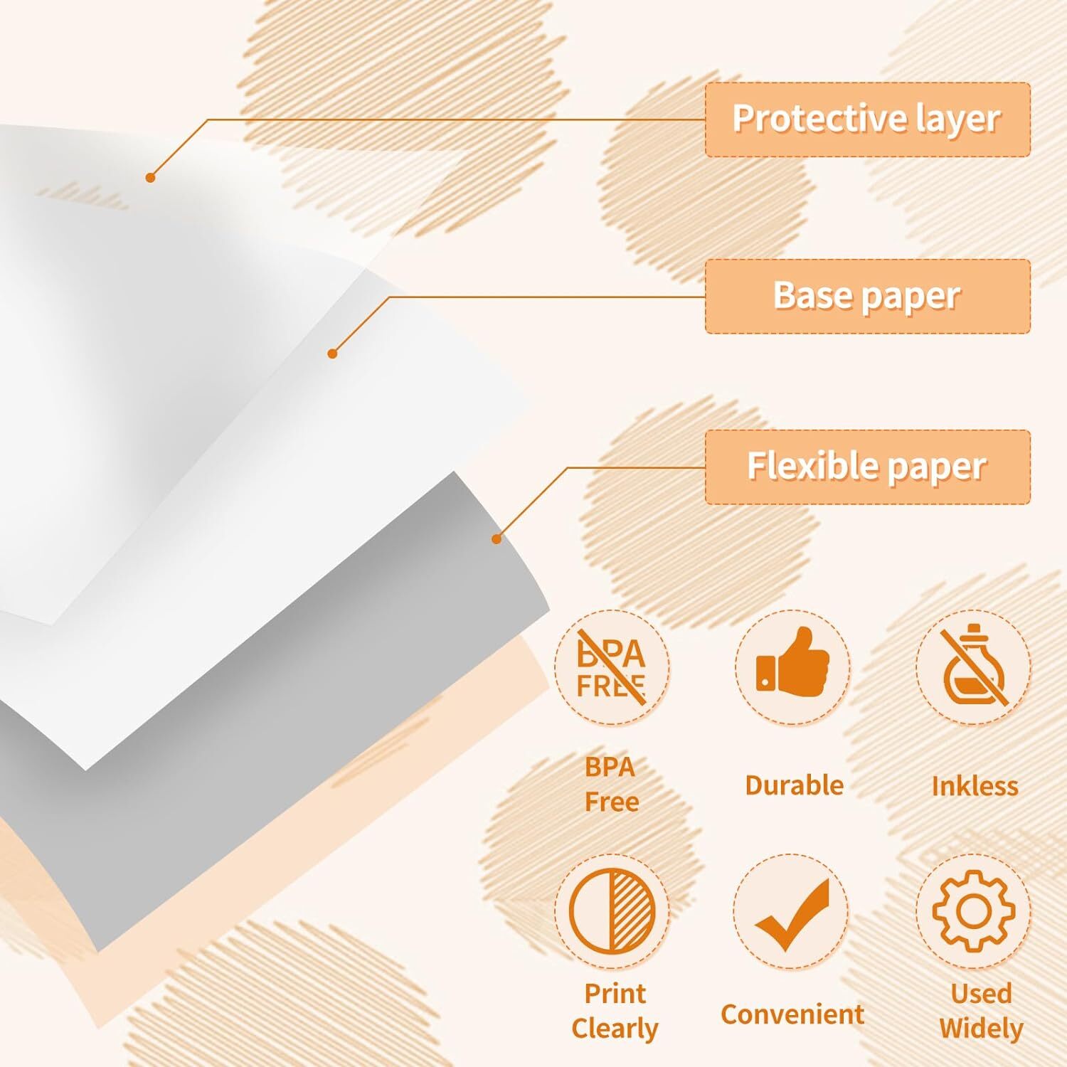 Transparent Adhesive Thermal Paper Sticker Paper Printer Label for Phomemo T02