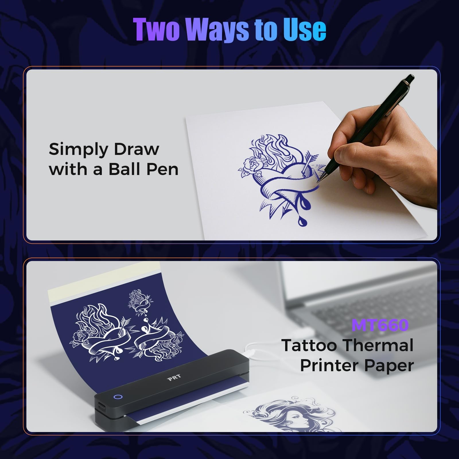 Tattoo Transfer Paper, 100 Sheets Tattoo Stencils Transfer Paper for Tattoo Un…