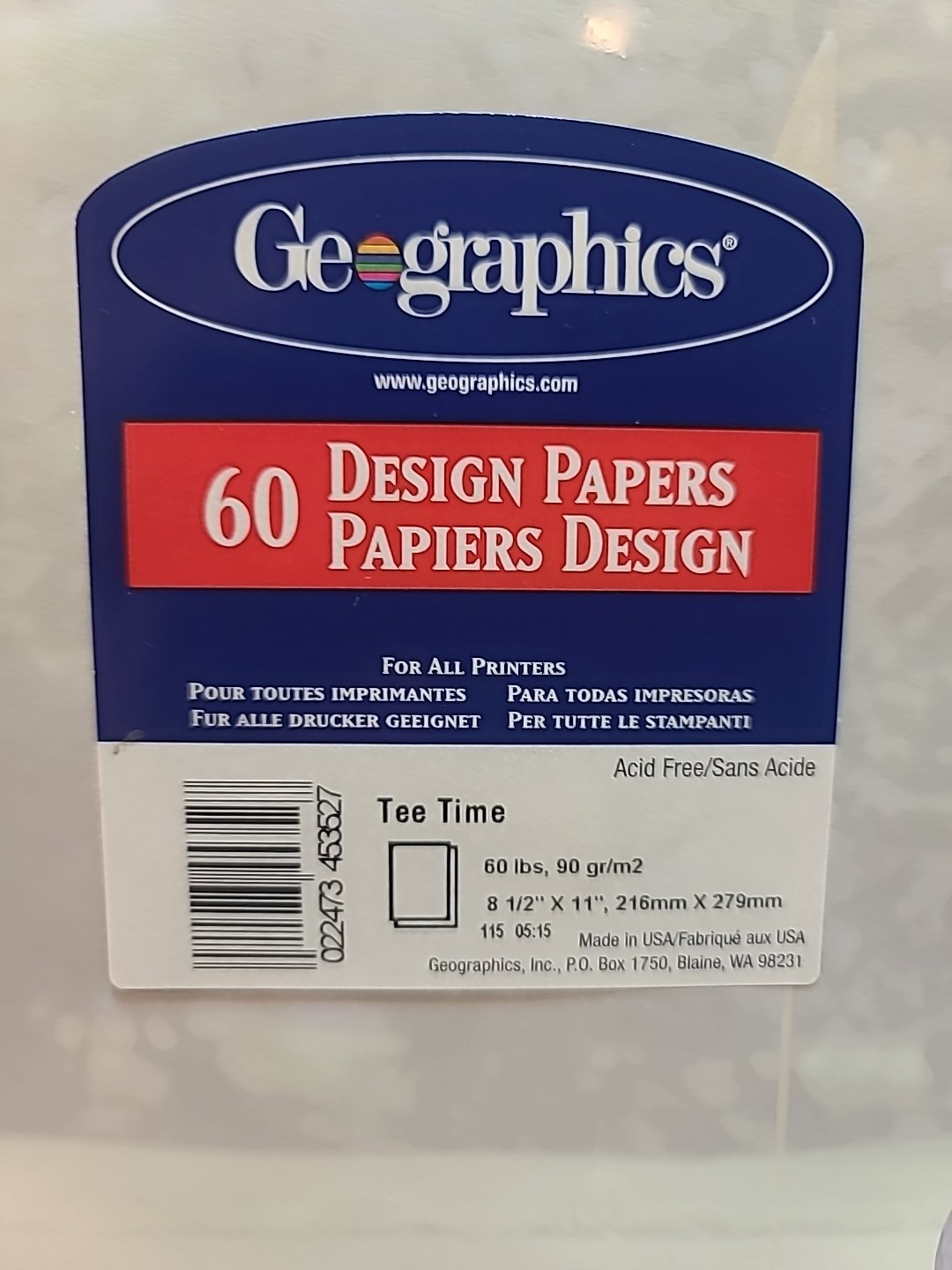 Geographics 60 Design Papers 8 1/2 X 11 inch Acid Free Sealed – Golf Tee Time