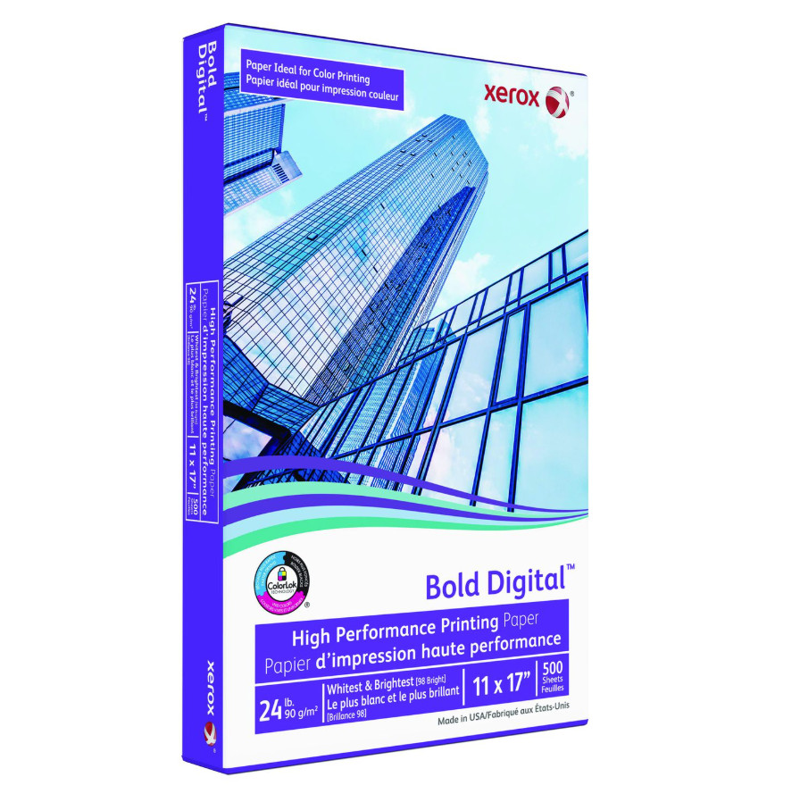 Xerox Bold Digital Printing Paper 11×17 24lb 98 Bright White 500/Ream Pack of 4