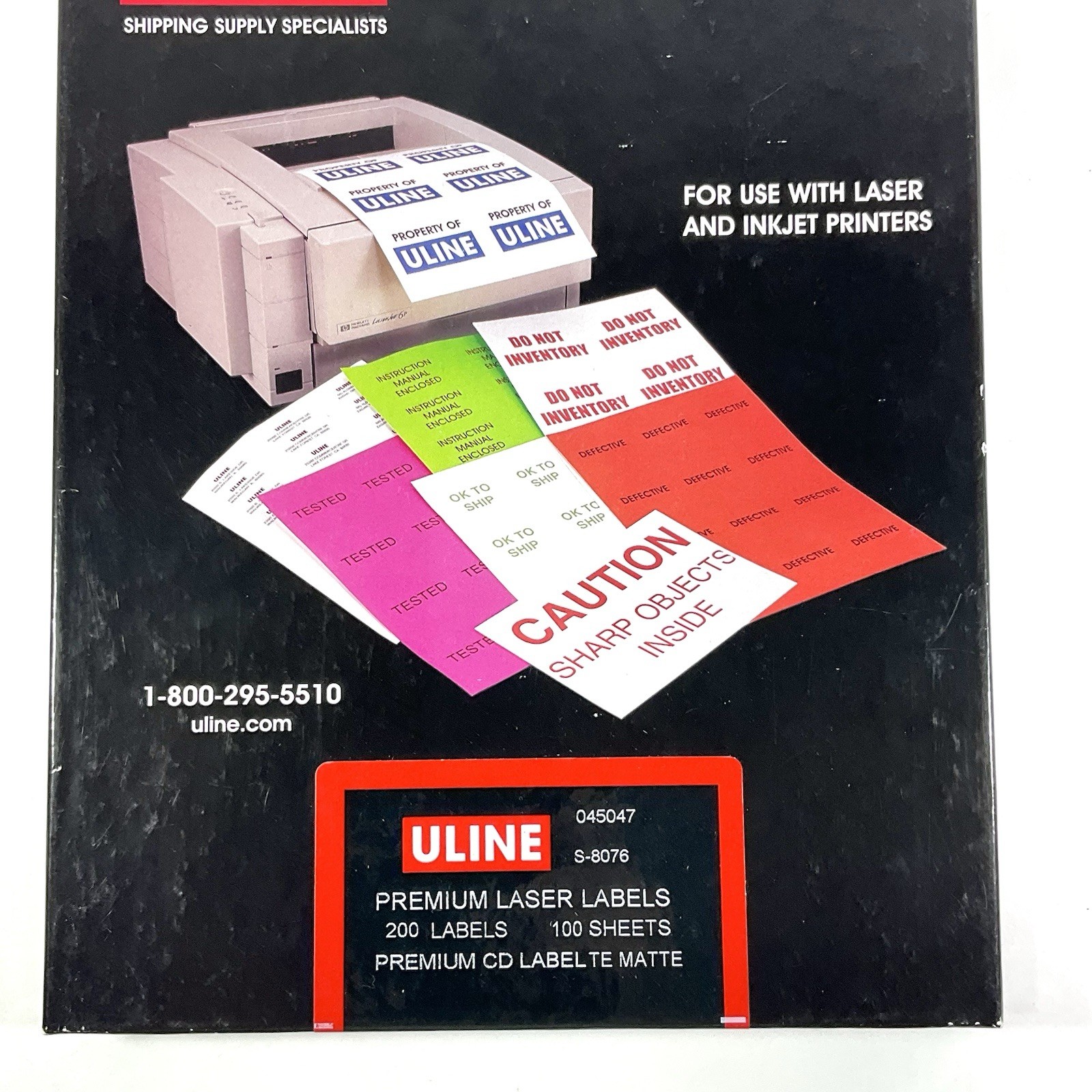 ULINE Premium Laser CD Labels WHITE Matte 86 Sheets 172 Labels OPEN BOX S-8076