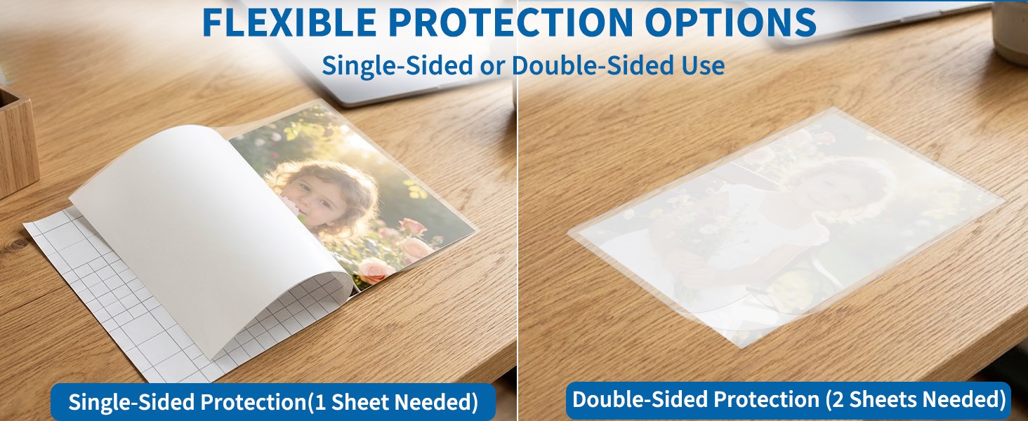 20 Pack Self-Adhesive Laminating Sheets, 9.25 x 12 Inches for Letter Size,