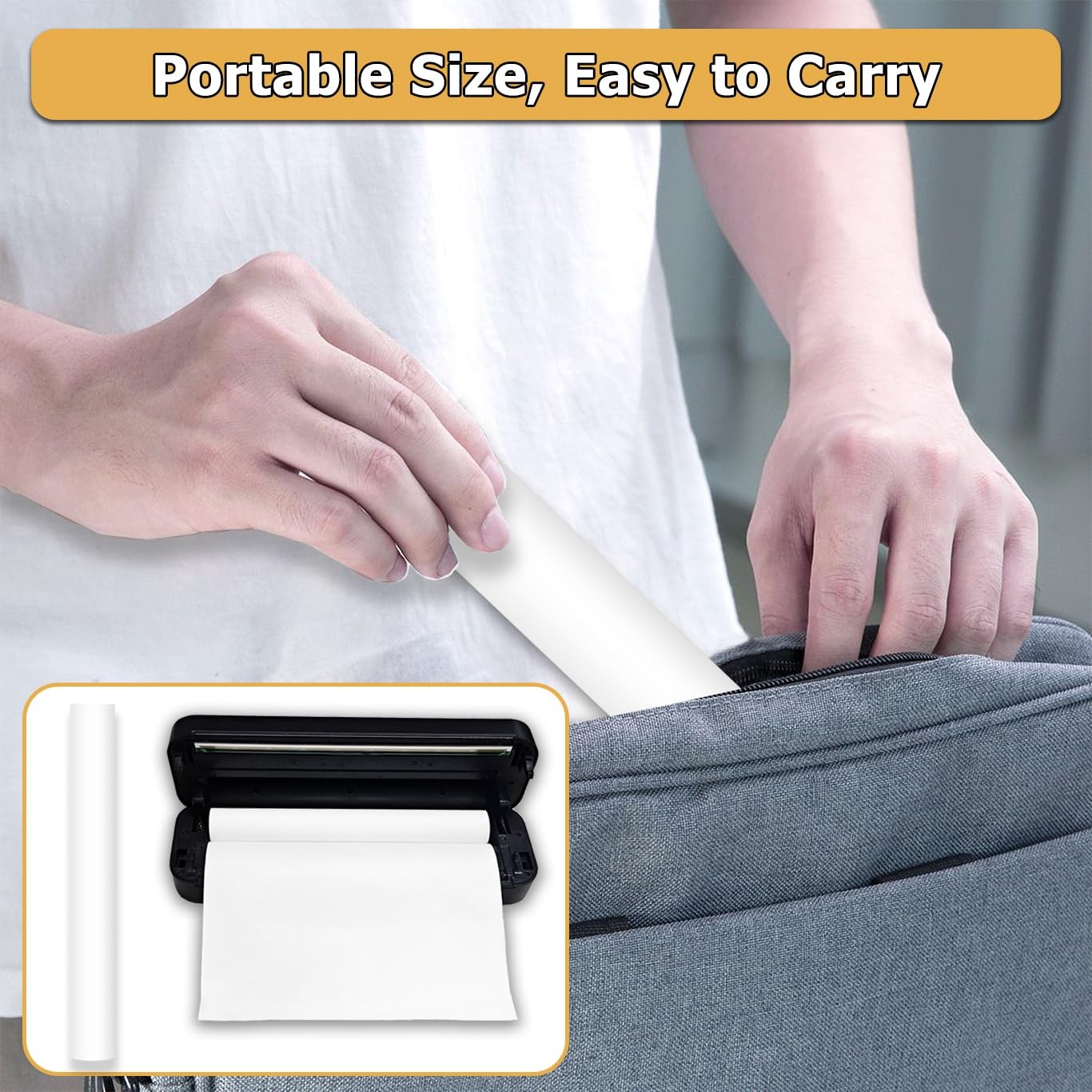 4 Rolls Thermal Paper 8.5’’ x 11’’ for Portable Printer, 8.5 Inches, White