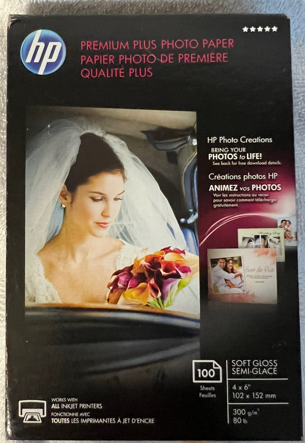 HP – Premium Plus Photo Paper – Soft Gloss – 4×6 – 100 Pack – CR666A
