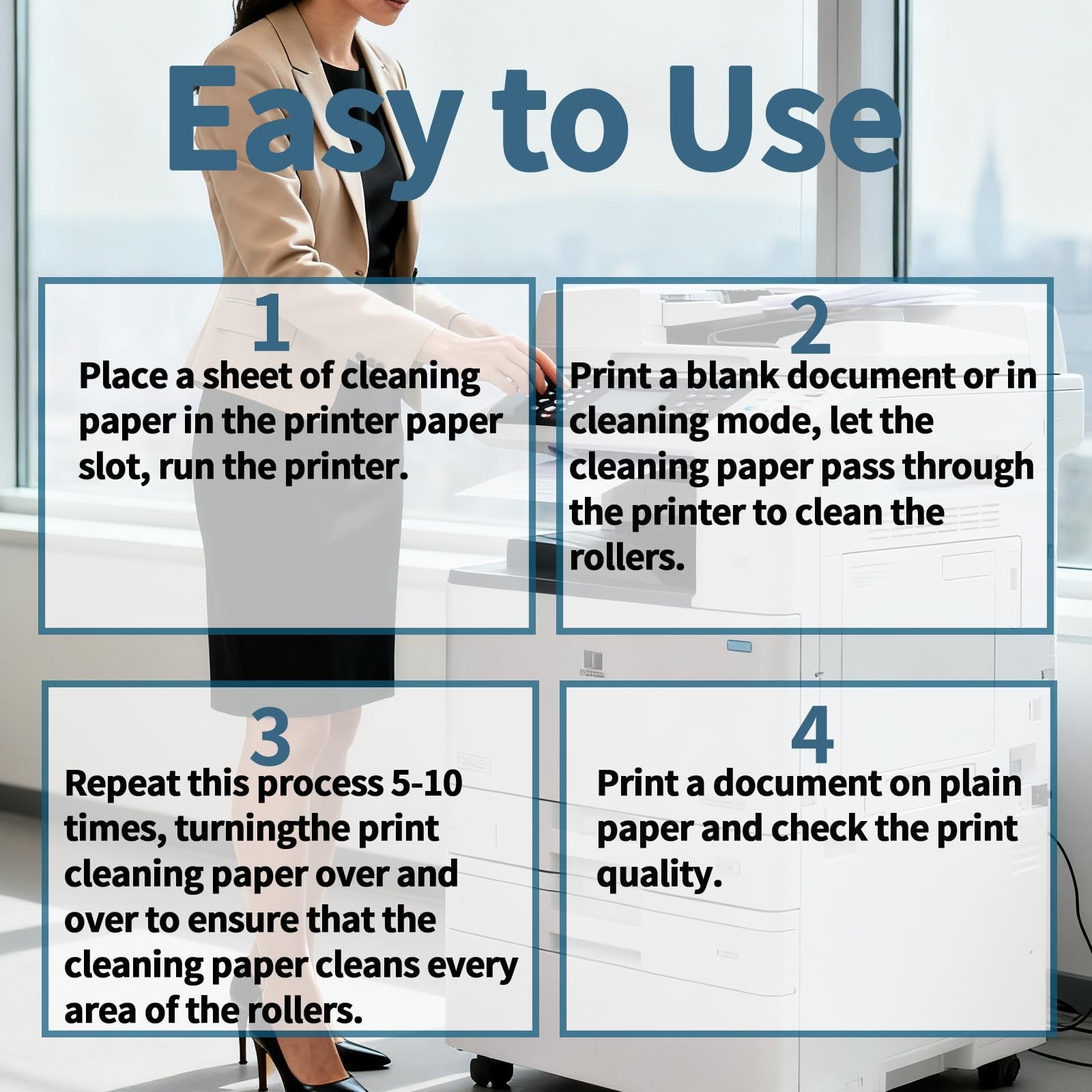 Printer Cleaning Sheets 15-Pack-【Removes Ink, Dust, Dirt & Debris】8.5 x 11 In…