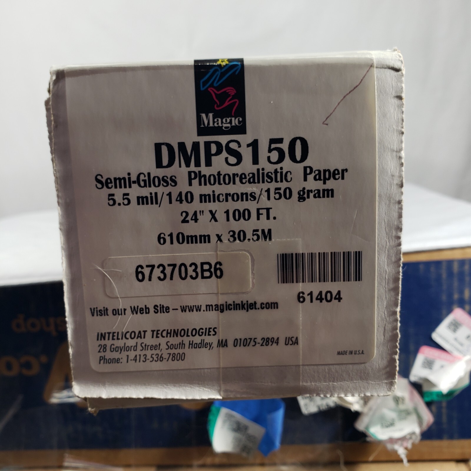 24″x100′ PLOTTER PAPER 5.5 MIL 150 GRAM DMPS150 COLOR INK JET MAGIC SEMIGLOSS