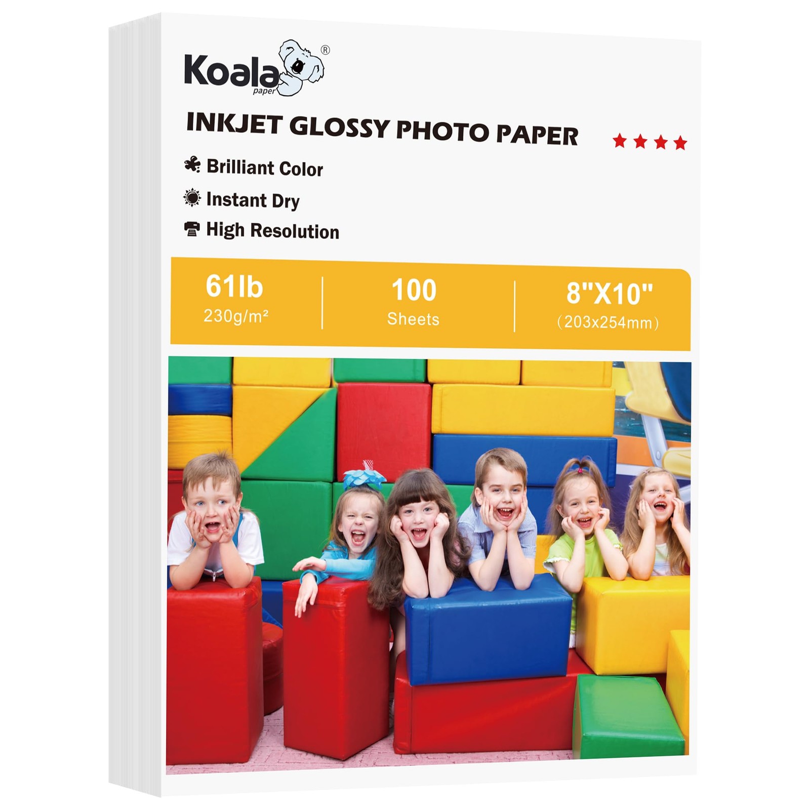 100 Sheets 8×10 Koala High Glossy Photo Paper, Heavyweight, 61lb, Inkjet Print