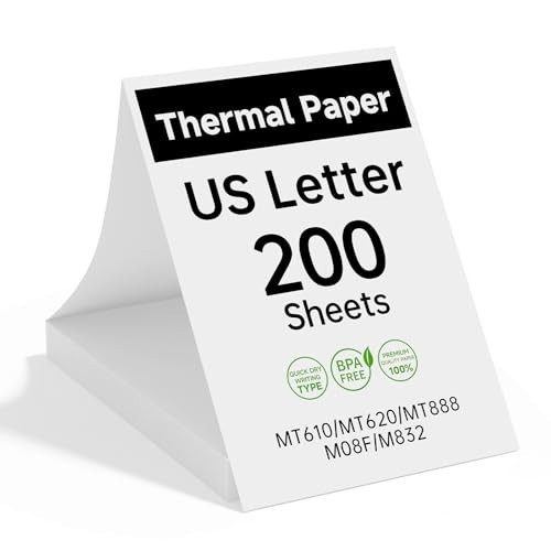 200 Sheets Thermal Printer Paper 8.5×11″ BPA-Free for Home & Business Use