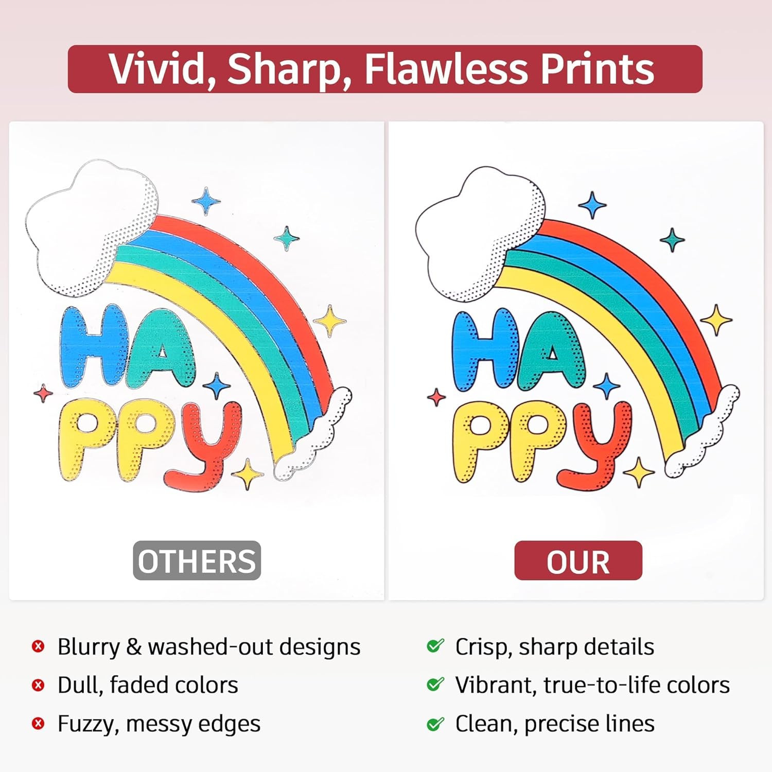 200 Sheets Glossy Printable Vinyl Sticker Paper for Inkjet & Cricut