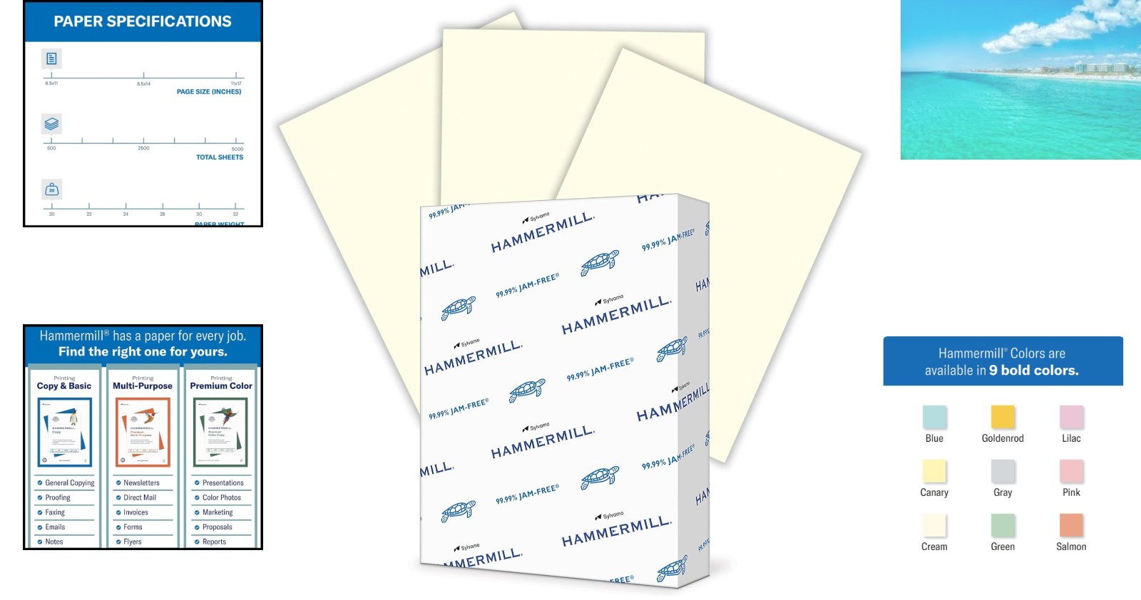 Smooth 20 lb Cream Inkjet Paper – 8.5 x 11 – 500 Sheets with Jam-Free Guarantee