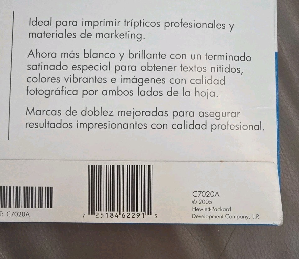 HP Tri-fold Glossy Brochure Paper Inkjet 100 Sheet 8.5×11 44lb Bond W/ Seals