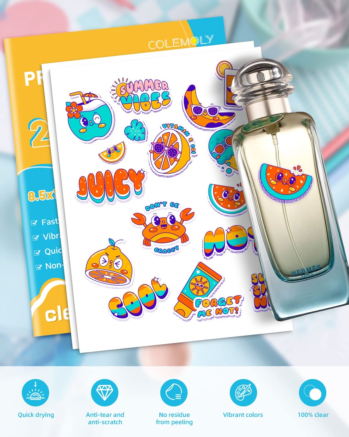 Sticker Paper Clear Printable Vinyl for Inkjet Printer-25 Transparent Dry-Qui…
