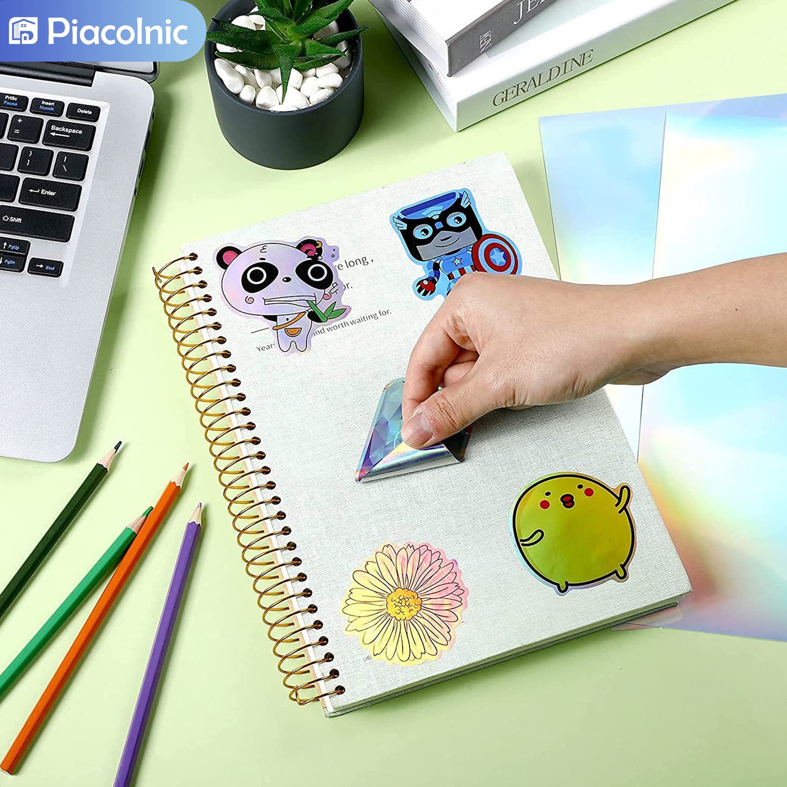 Holographic Sticker Paper, 20 Sheets 5 Styles A4 Printable Clear Vinyl S…